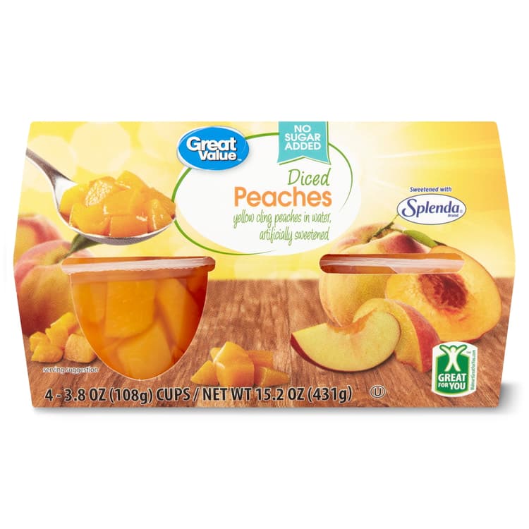 Great Value Diced Peaches, No Sugar Added
