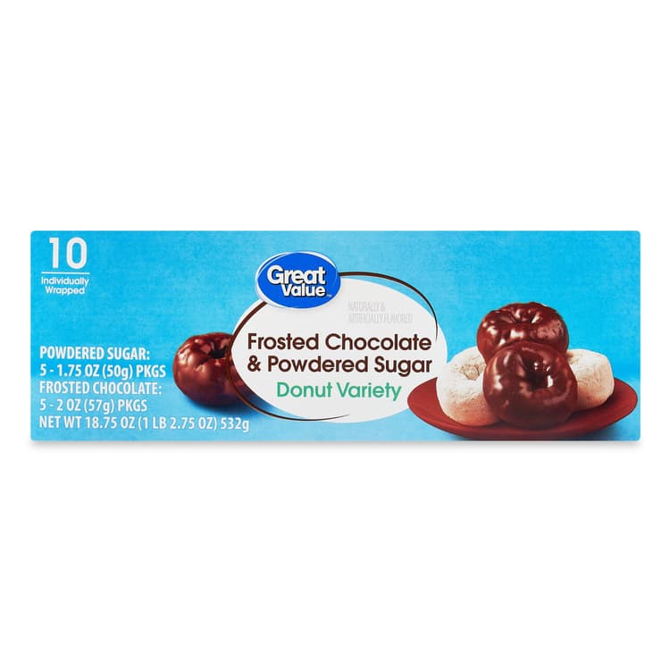 Great Value Frosted Chocolate & Powdered Sugar Donut Variety