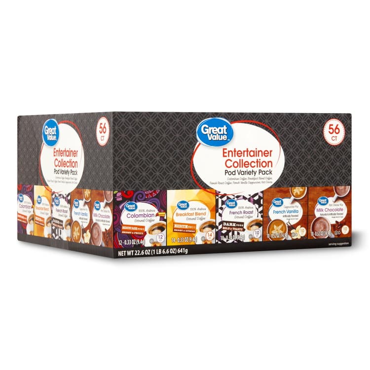 Great Value Entertainment Collection Variety Pack Medium Roast Coffee