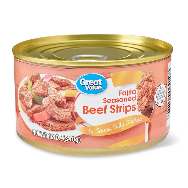 Great Value Fajita Seasoned Beef Strips In Sauce