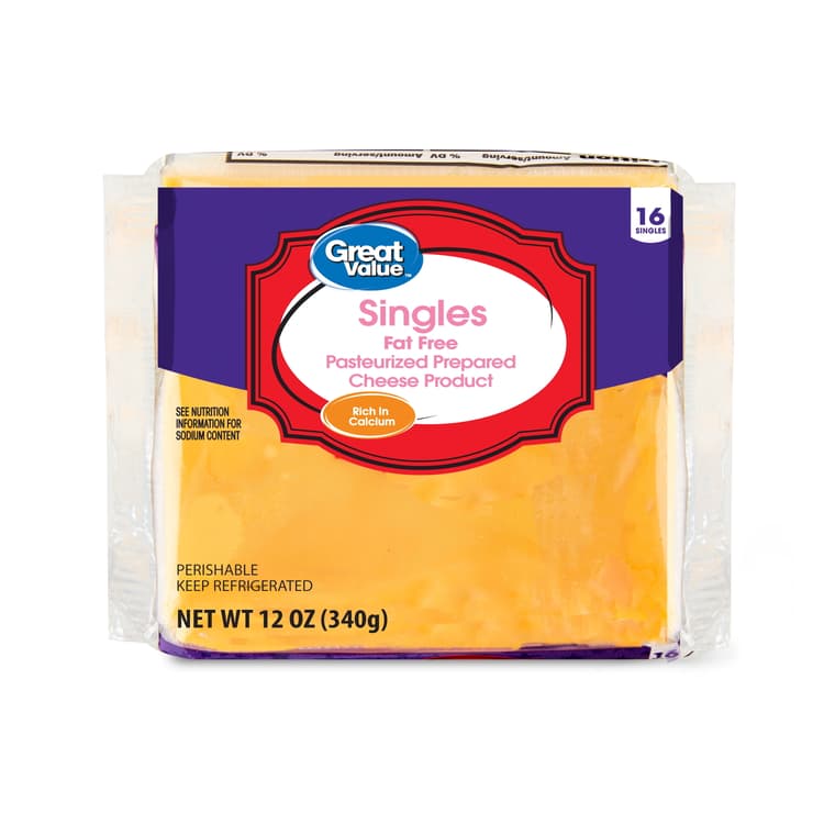 Great Value Fat-Free Singles Pasteurized Process Cheese Product