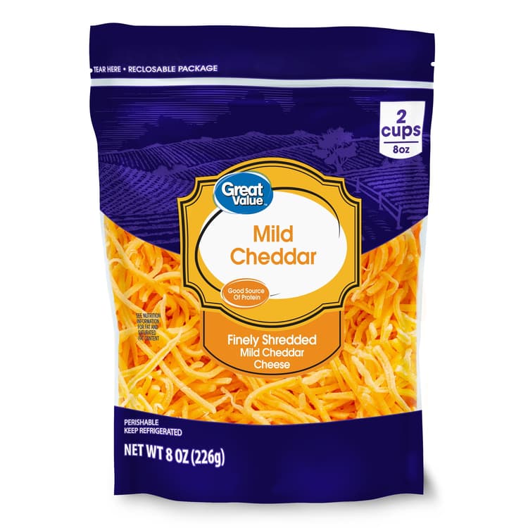 Great Value Finely Shredded Mild Cheddar Cheese