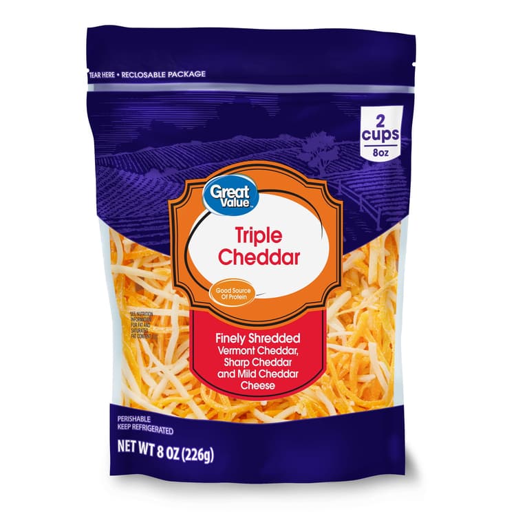 Great Value Finely Shredded Triple Cheddar Cheese
