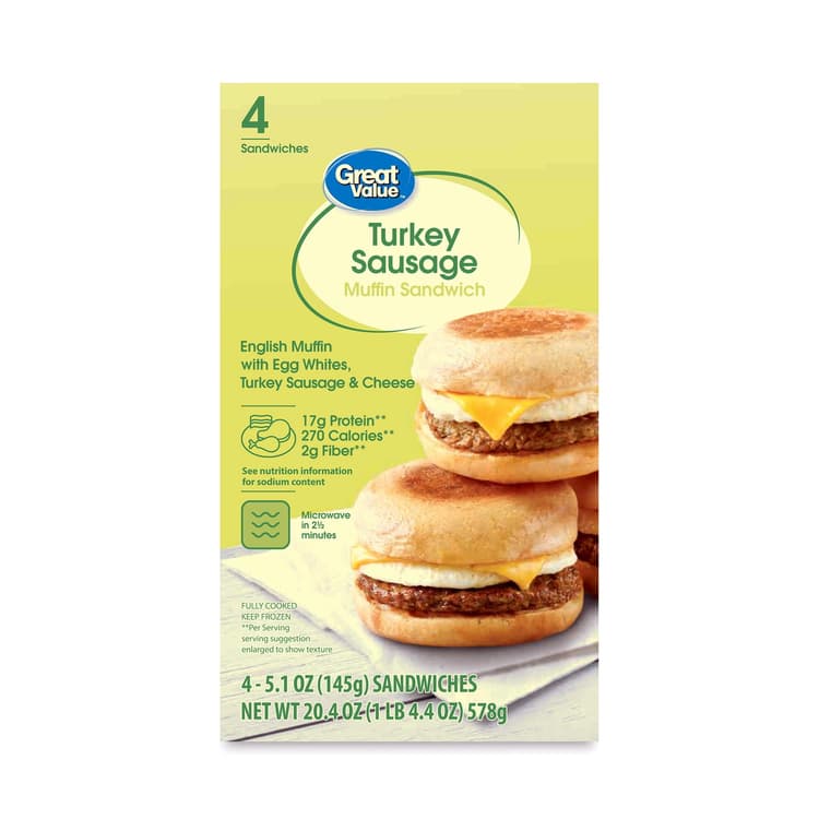 Great Value Fit Breakfast Turkey Sausage Breakfast Sandwich
