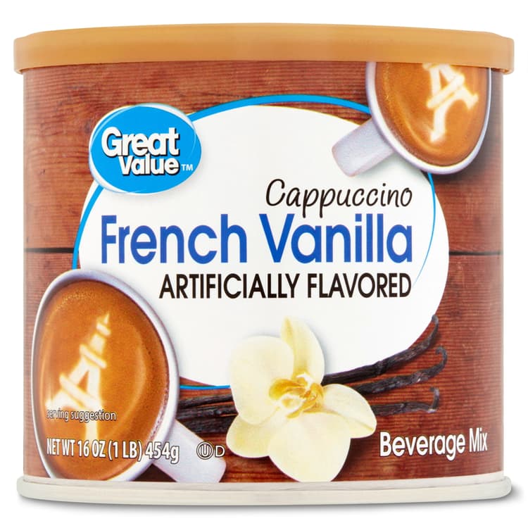 Great Value French Vanilla Cappuccino Coffee House Beverage Drink Mix