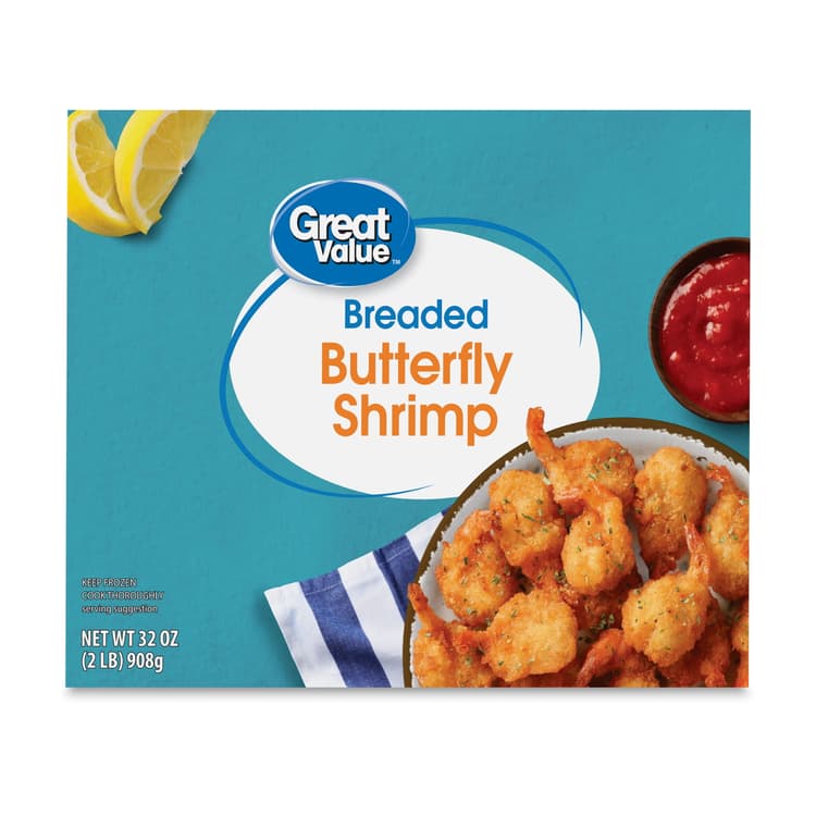 Great Value Ready To Cook Shrimp Seafood Breaded Butterfly ( Per Pack, Each
