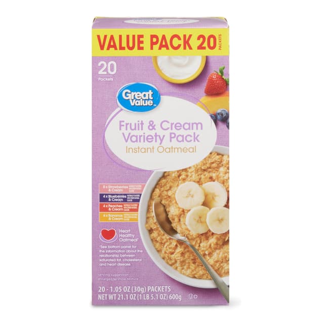 Is it High Fructose Corn Syrup Free? Great Value Fruit & Cream Variety Pack Instant Oatmeal