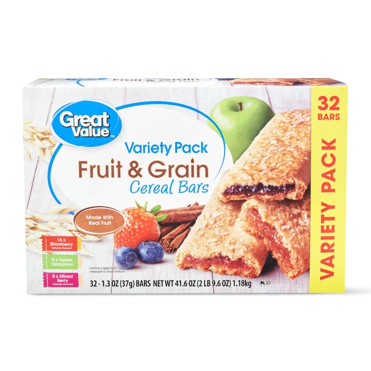 Great Value Fruit & Grain Bars, Variety Pack