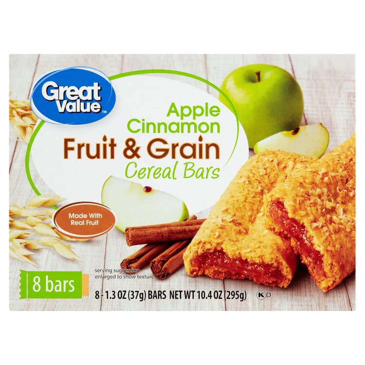 Great Value Fruit & Grain Cereal Bars Apple Cinnamon