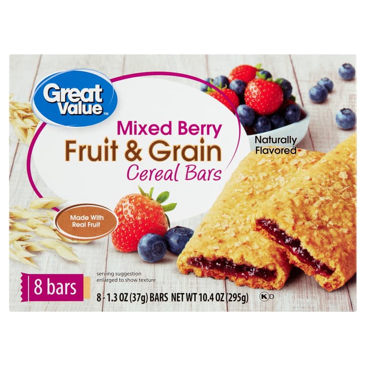 Great Value Fruit & Grain Cereal Bars Mixed Berry