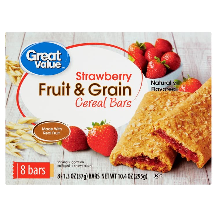 Great Value Fruit & Grain Cereal Bars Strawberry