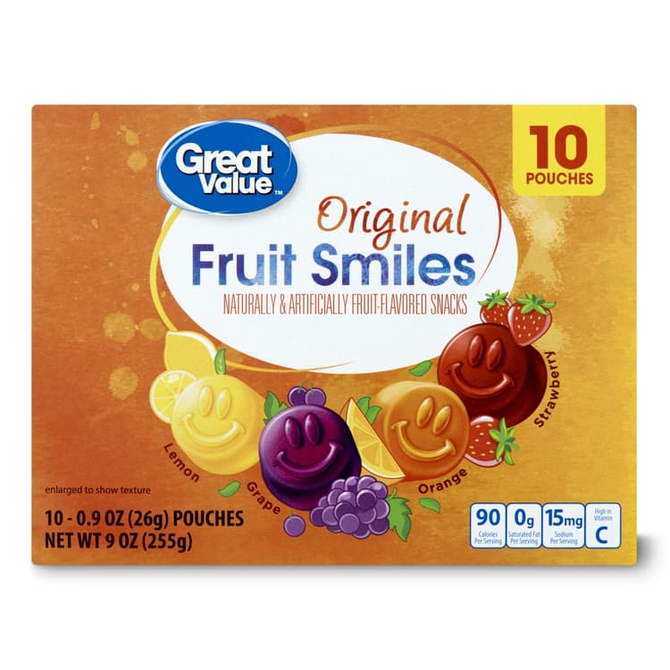 Great Value Fruit Smiles Flavored Snacks