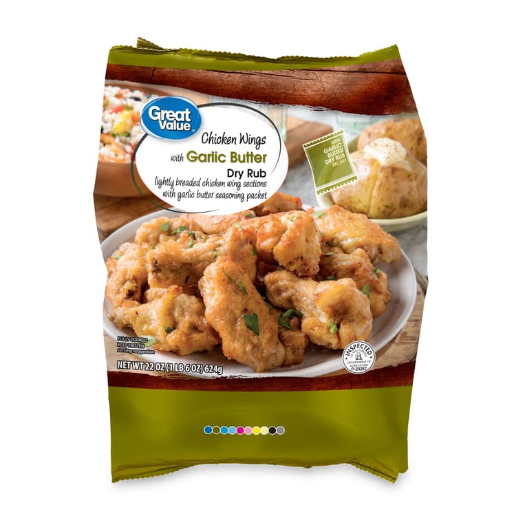 Great Value Fully Cooked Chicken Wings With Garlic Butter Dry Rub