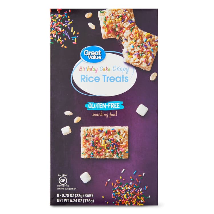 Great Value Gluten-Free Birthday Cake Crispy Rice Treats