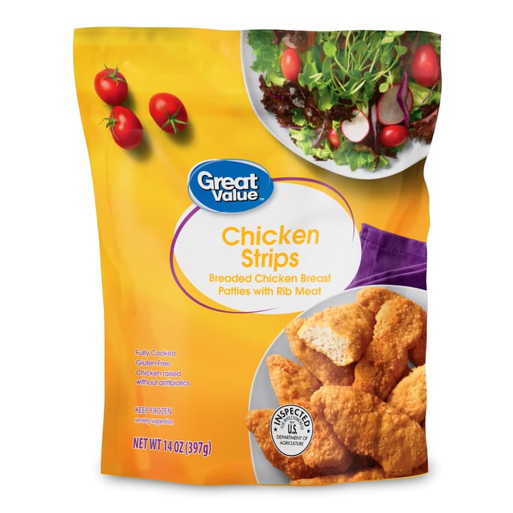Great Value Gluten Free, Fully Cooked Formed Chicken Breast Strips