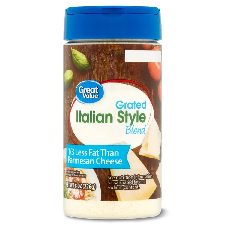 Great Value Grated Italian Style Blend Cheese, Plastic Shaker Container