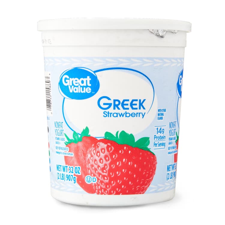 Great Value Greek Strawberry Nonfat Yogurt, Tub