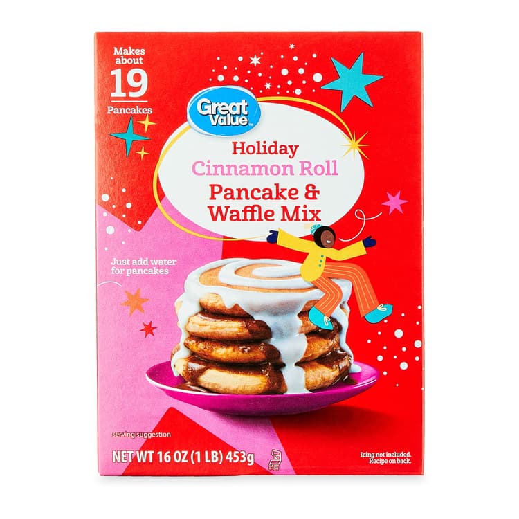 Great Value Holiday Cinnamon Roll Pancake & Waffle Mix