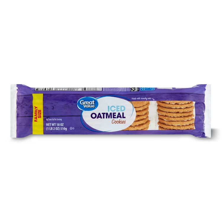 Great Value Iced Oatmeal Cookies, Family Size