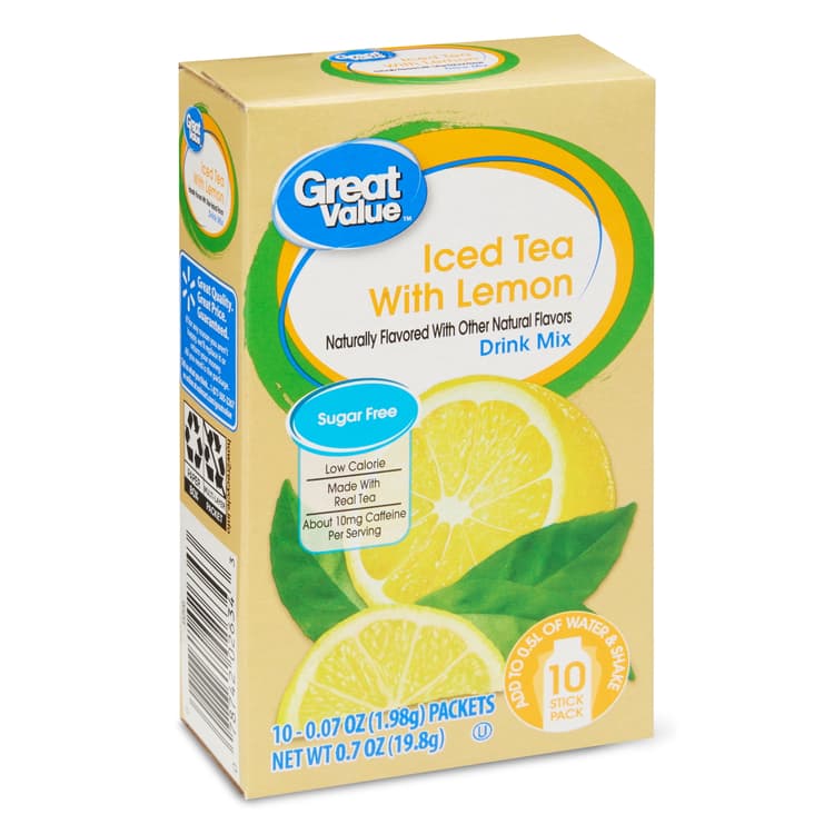 Great Value Iced Tea With Lemon Drink Mix, (Pack Of
