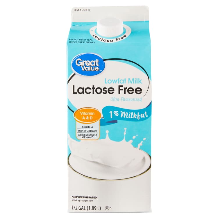 Great Value Lactose Free Lowfat Milk, Half Gallon