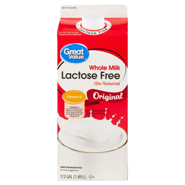Is it Vegetarian? Great Value Lactose Free Whole Vitamin D Milk, Half Gallon