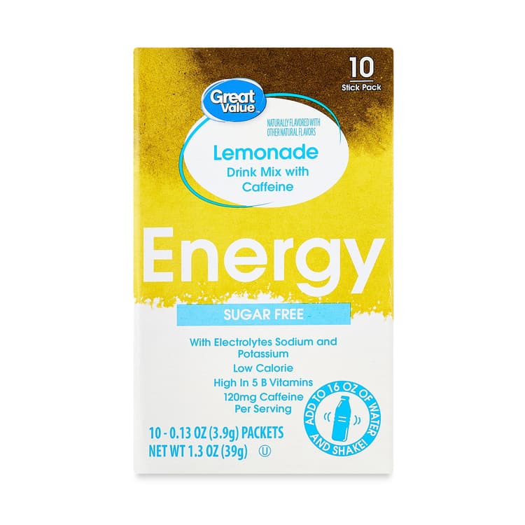 Great Value Sugar Free, Low Calorie Energy Lemonade Drink Mix Electrolyte