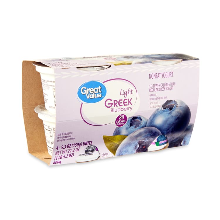 Great Value Light Greek Yogurt, Blueberry Nonfat Yogurt