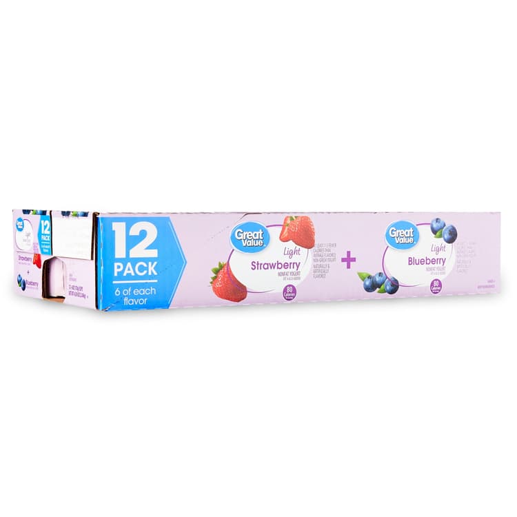Great Value Light Strawberry And Blueberry Nonfat Yogurt