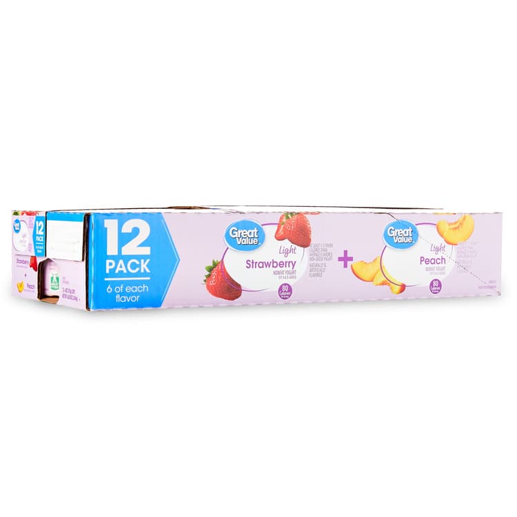 Great Value Light Strawberry And Peach Nonfat Yogurt