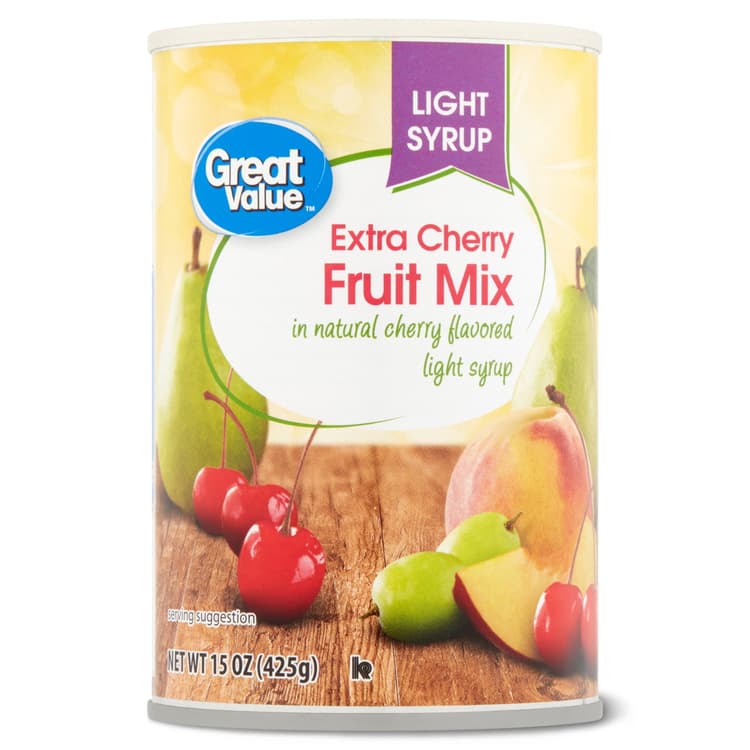 Great Value Light Syrup Extra Cherry Fruit Mix