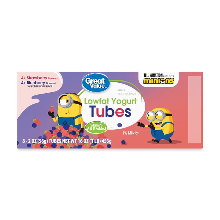 Great Value Lowfat Yogurt Tubes. Blueberry & Strawberry