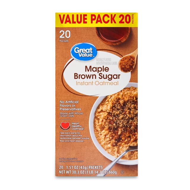 Is it High Fructose Corn Syrup Free? Great Value Maple & Brown Sugar Instant Oatmeal, 20 Packets