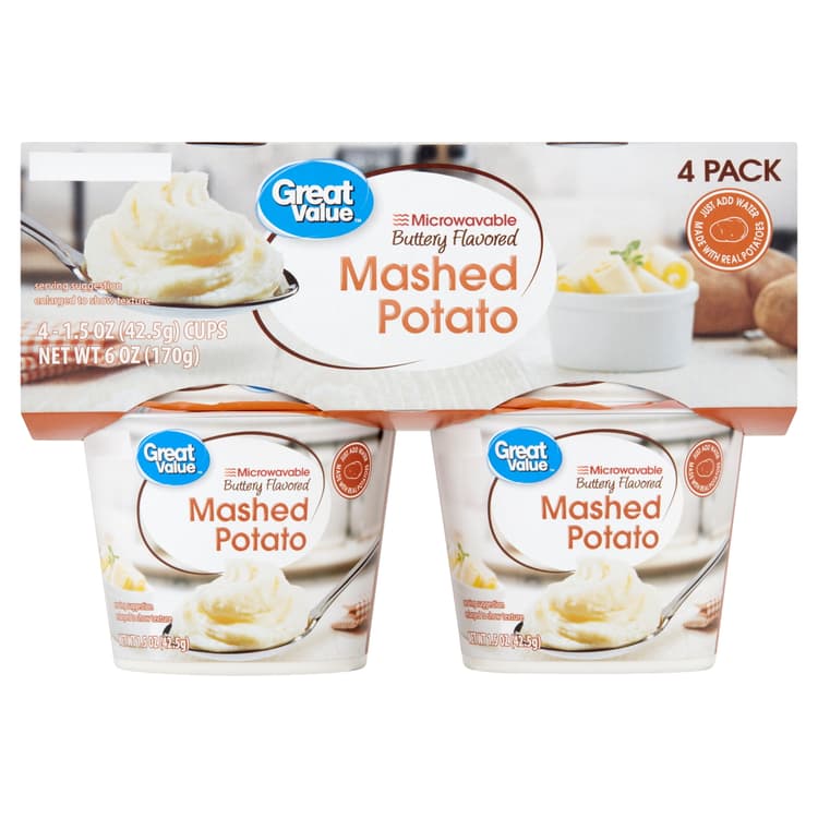 Great Value Microwavable Buttery Flavored Mashed Potato