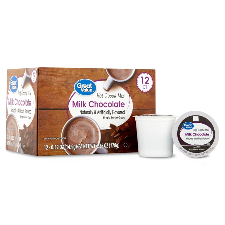 Great Value Milk Chocolate Hot Cocoa Mix, Single Serve