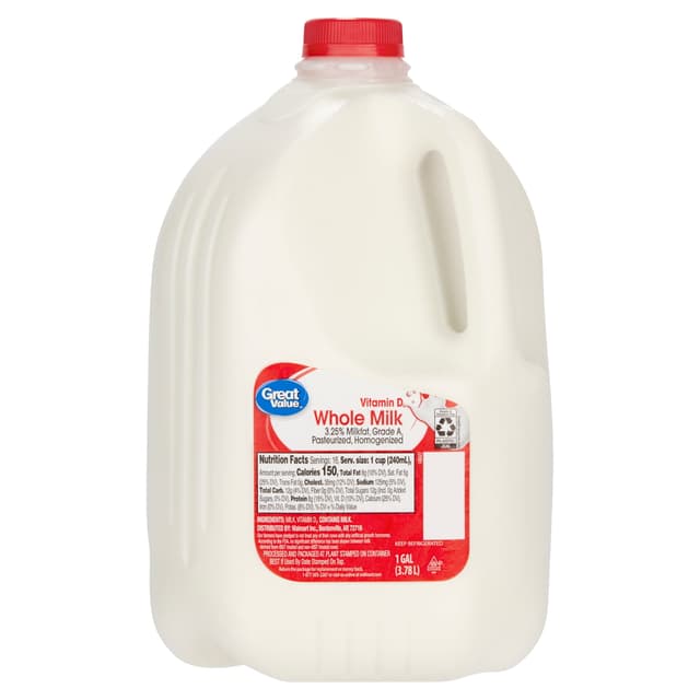 Is it Dairy Free? Great Value Whole Vitamin D Milk, Gallon