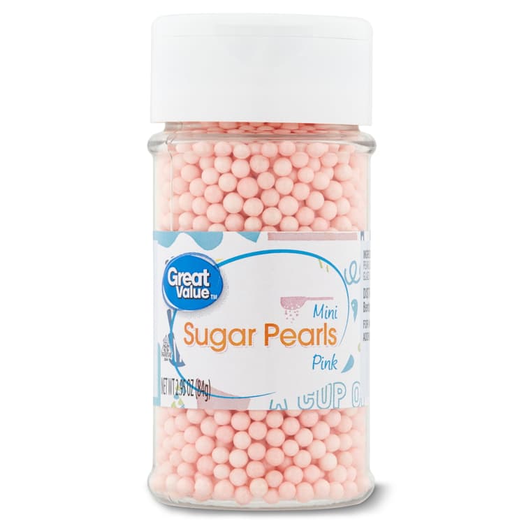 Great Value Mini Sugar Pearls, Pink