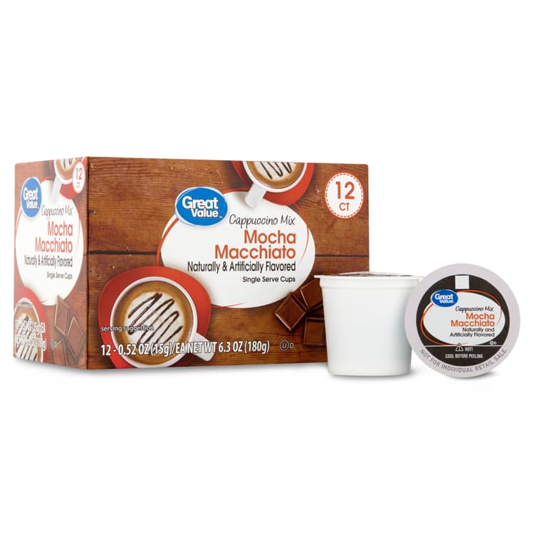 Great Value Mocha Macchiato Cappuccino Mix Single Serve Medium Roast Coffee