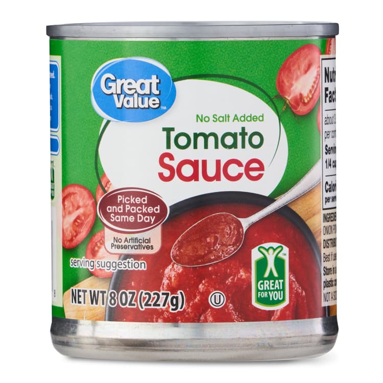 Great Value No Salt Added Tomato Sauce