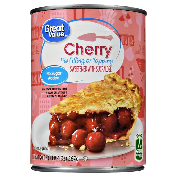 Great Value No Sugar Added Cherry Pie Filling Or Topping