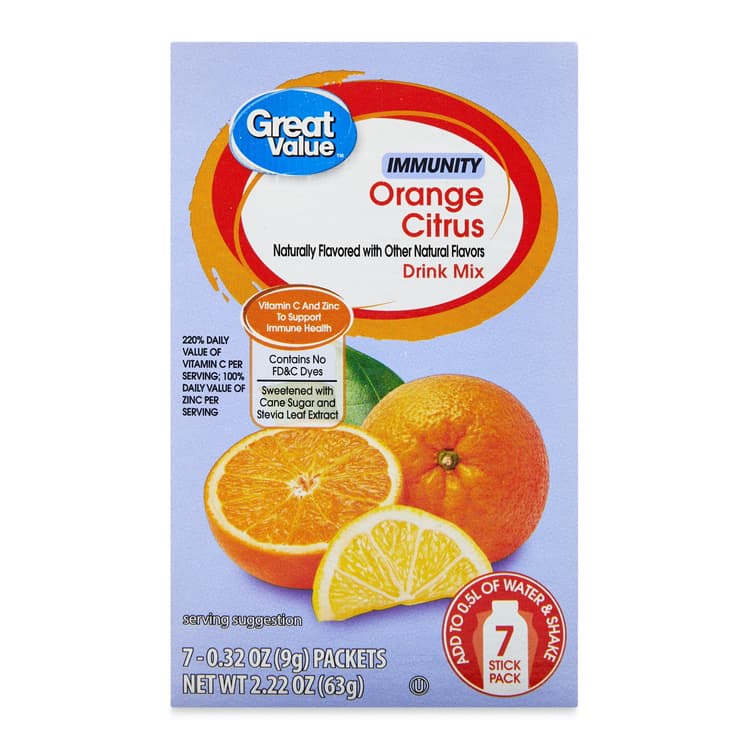 Great Value Orange Citrus Immunity Drink Mix