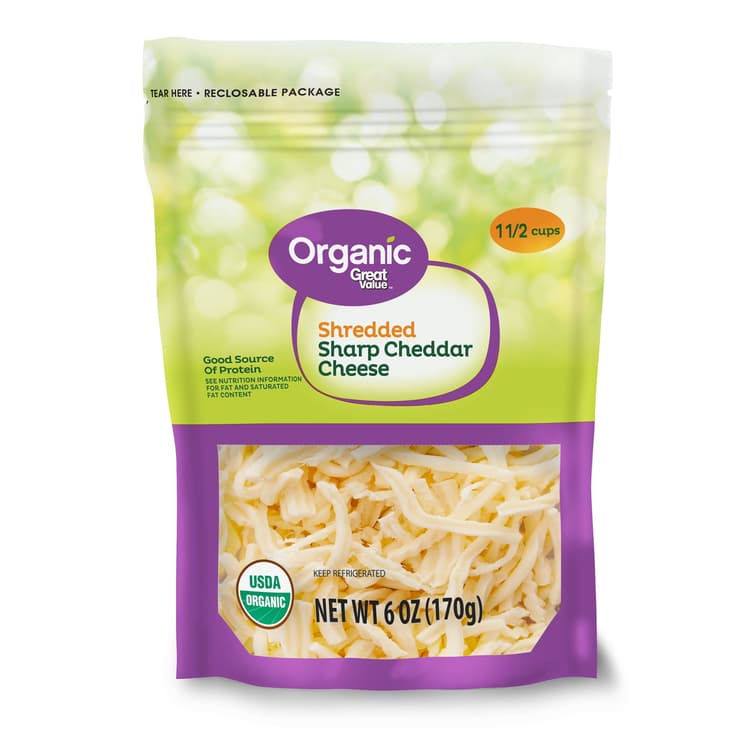 Great Value Organic Shredded Sharp Cheddar Cheese