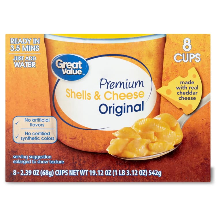 Great Value Original Premium Shells & Cheese Microwavable