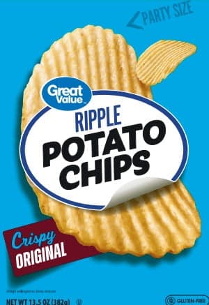 Great Value Original Rippled Potato Chips Party Size!