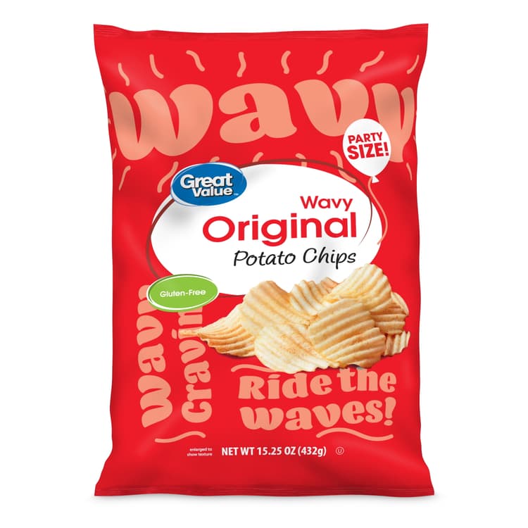 Great Value Original Wavy Potato Chips Party Size