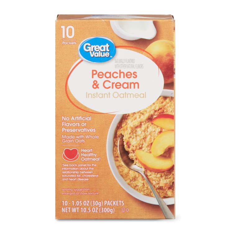 Great Value Peaches & Cream Flavor Instant Oatmeal