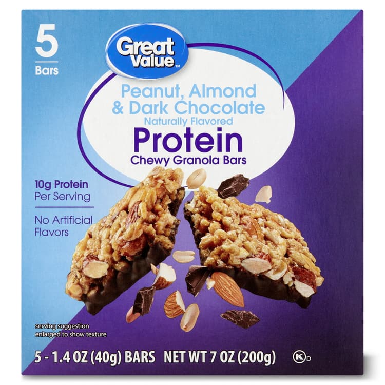Great Value Peanut, Almond & Dark Chocolate Protein Chewy Granola Bars
