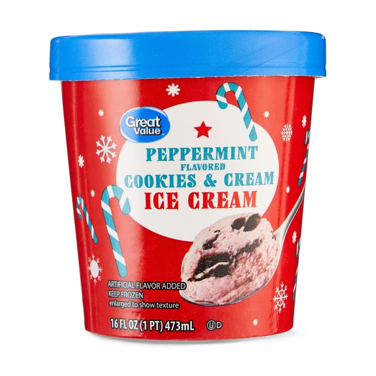 Great Value Peppermint Cookies & Cream Ice Cream
