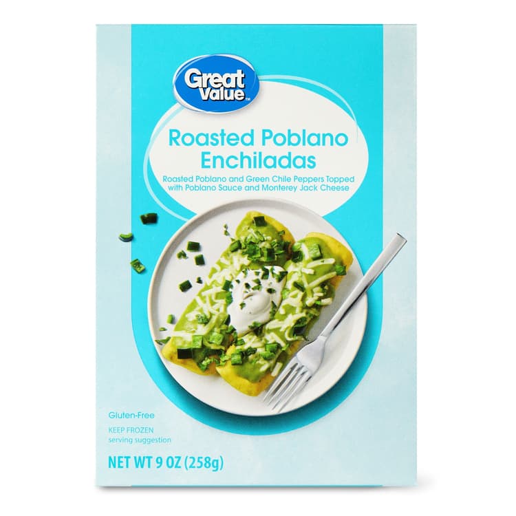 Great Value Poblano Enchiladas, Better For You Meal, (Regular , Gluten-Free