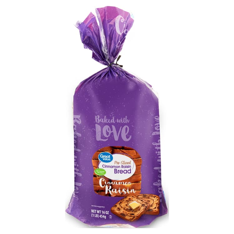 Great Value Pre-Sliced Cinnamon Raisin Bread